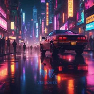 Neon Boulevard Reflections