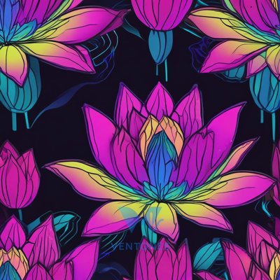 Neon Lotus Pattern
