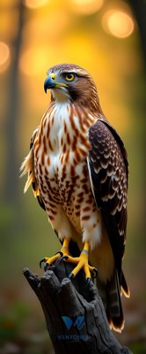 Majestic Red-Tailed Hawk Portrait Mobile Wallpaper