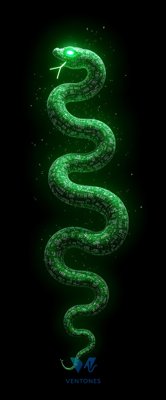 Digital Cyber Snake Green Neon Futuristic Mobile Wallpaper