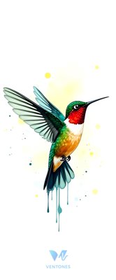 Vibrant Hummingbird Watercolor Art Mobile Wallpaper