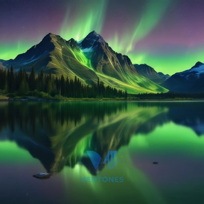 Stunning Aurora Over Serene Mountain Lake Wallpaper
