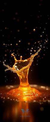 Golden Liquid Splash Abstract Art Mobile Wallpaper