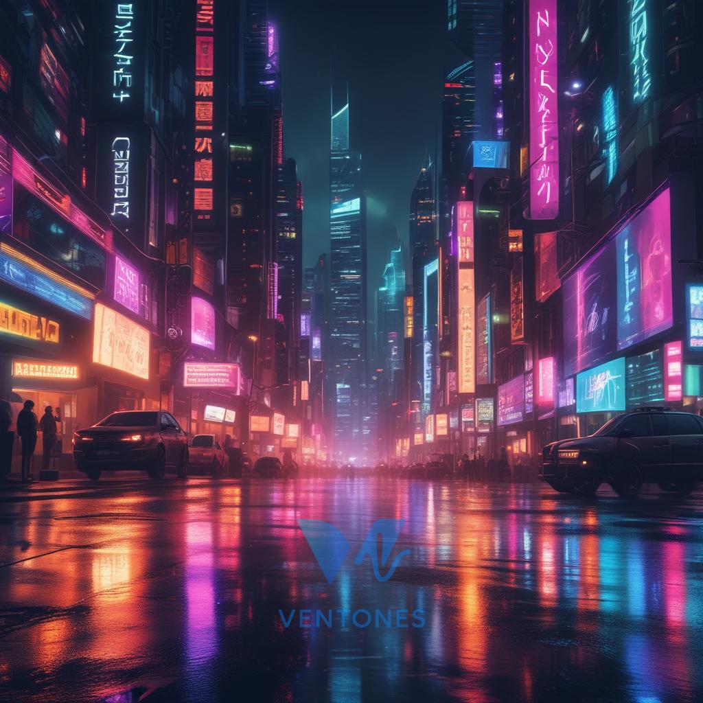 Neon Megacity Corridor - AI Generated Wallpaper