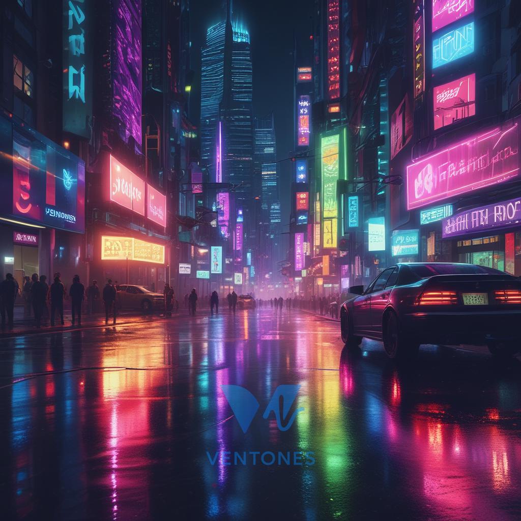 Neon Megacity Boulevard - AI Generated Wallpaper