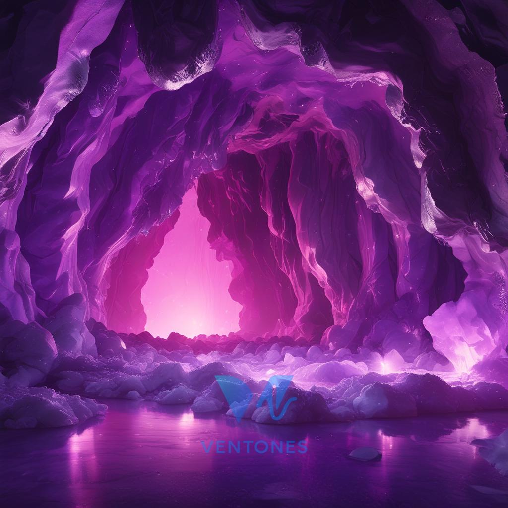 Mystical Purple Cave Glow - Enchanting AMOLED Art - AI Generated Wallpaper