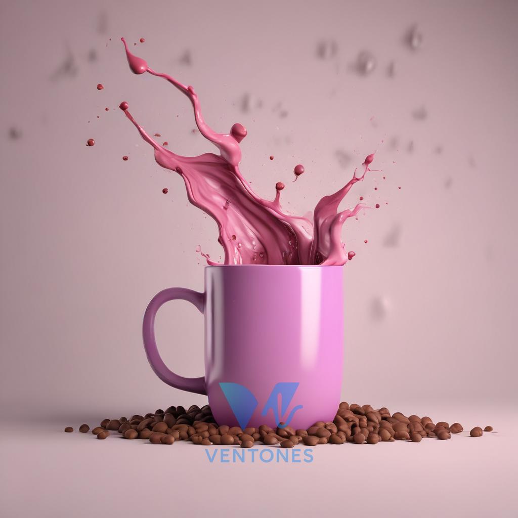 Pink Coffee Splash in Mug - Dynamic Mobile Wallpaper - AI Generated Wallpaper